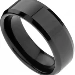 Black Stainless Steel Men’s Ring – Modern Comfort Fit Wedding Band