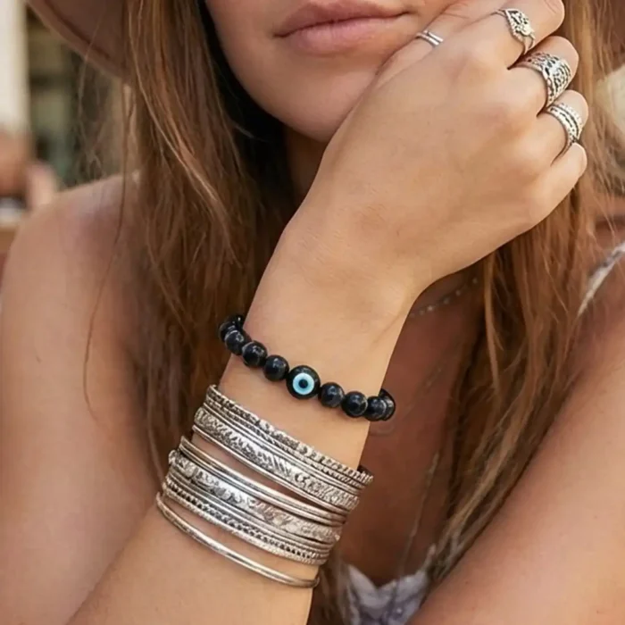 Adjustable Black Nazariya Bracelet – Spiritual Protection Amulet - Image 9