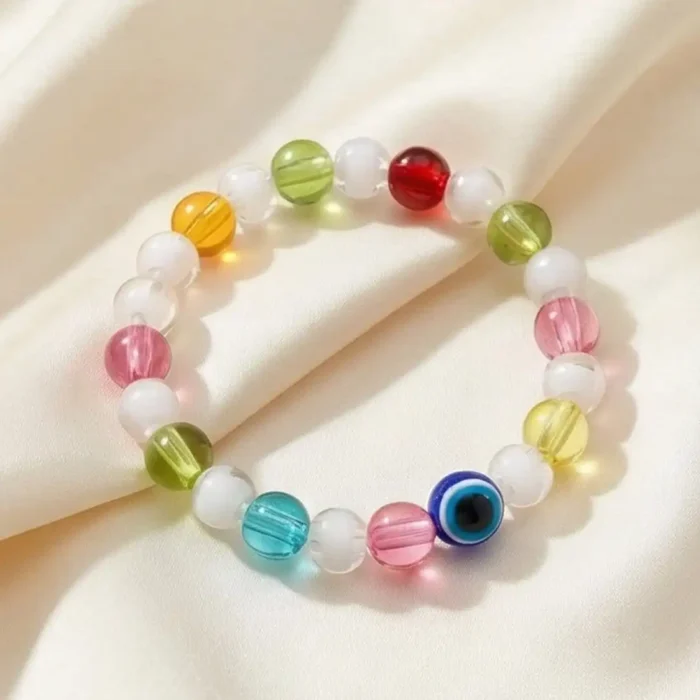 Multi-Color Crystal Bead Evil Eye Bracelet – Vibrant Protection Jewelry for Girls & Women - Image 16