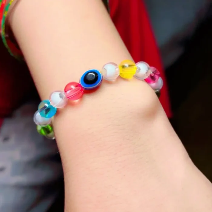 Multi-Color Crystal Bead Evil Eye Bracelet – Vibrant Protection Jewelry for Girls & Women - Image 22