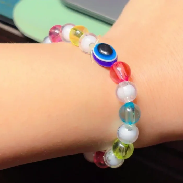 Multi-Color Crystal Bead Evil Eye Bracelet – Vibrant Protection Jewelry for Girls & Women - Image 20