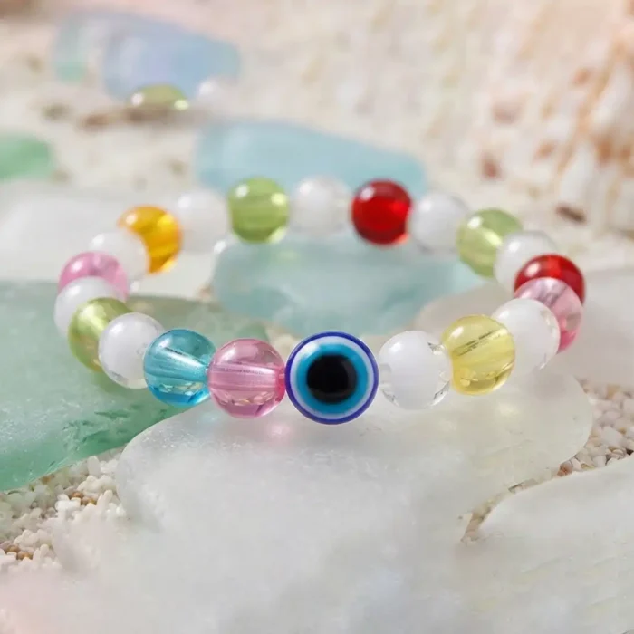 Multi-Color Crystal Bead Evil Eye Bracelet – Vibrant Protection Jewelry for Girls & Women - Image 13
