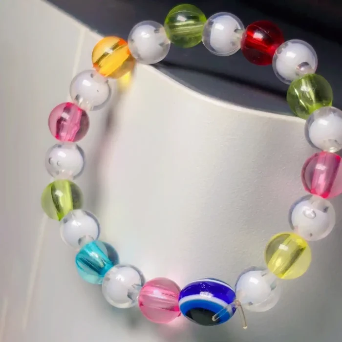 Multi-Color Crystal Bead Evil Eye Bracelet – Vibrant Protection Jewelry for Girls & Women - Image 19