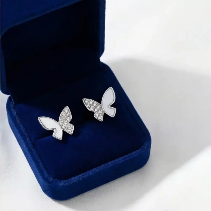Stainless Steel Butterfly Stud Earrings for Women Girls - Hypoallergenic Minimalist Butterfly Wing Jewelry - Non-Tarnish Gold & Silver Fashion Dainty Animal Earrings for Sensitive Ears - Image 5