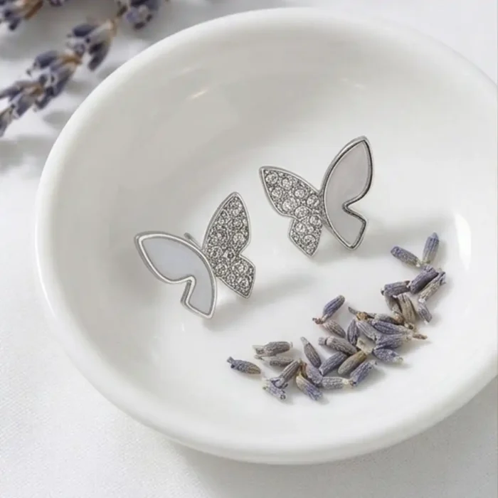 Stainless Steel Butterfly Stud Earrings for Women Girls - Hypoallergenic Minimalist Butterfly Wing Jewelry - Non-Tarnish Gold & Silver Fashion Dainty Animal Earrings for Sensitive Ears - Image 11