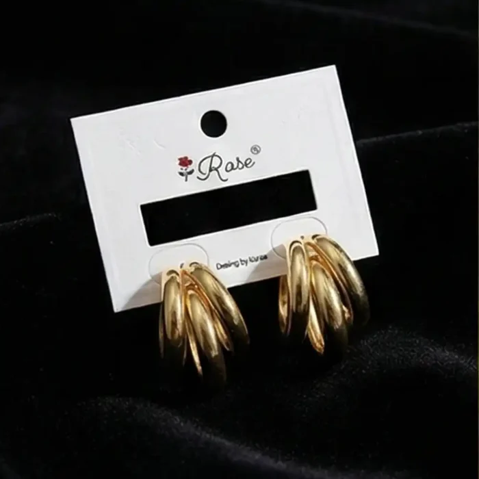 Triple Hoop Gold Earrings for Women – Stainless Steel Lightweight Statement Earrings – Hypoallergenic, Tarnish-Free Fashion Jewelry - Image 12