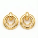 Double Layer Gold Hoop Earrings for Women – Stainless Steel Statement Earrings – Hypoallergenic, Tarnish-Free Jewelry