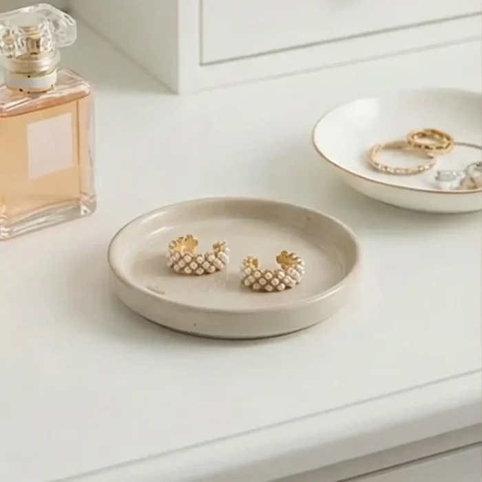 Pearl Hoop Earrings for Women – Gold Plated Stainless Steel Half Hoops – Lightweight Party Jewelry - Image 9