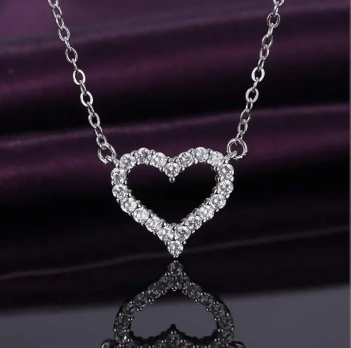 Minimalist Shimmering Diamond Heart Pendant – Heart Shaped Necklace for Women – Perfect Anniversary & Valentine’s Gift - Image 6