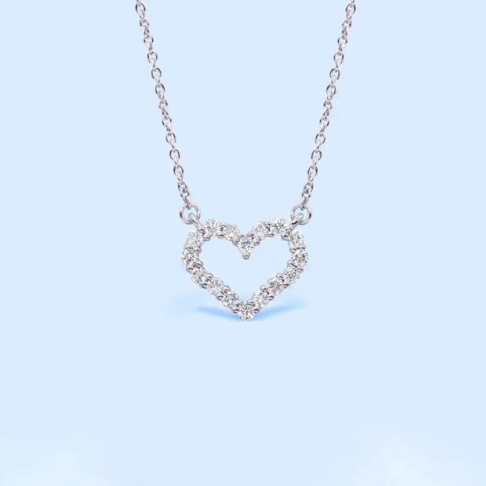 Minimalist Shimmering Diamond Heart Pendant – Heart Shaped Necklace for Women – Perfect Anniversary & Valentine’s Gift - Image 3