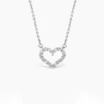 Minimalist Shimmering Diamond Heart Pendant – Heart Shaped Necklace for Women – Perfect Anniversary & Valentine’s Gift