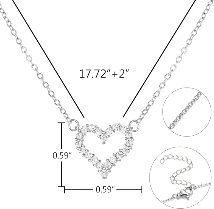 Minimalist Shimmering Diamond Heart Pendant – Heart Shaped Necklace for Women – Perfect Anniversary & Valentine’s Gift - Image 12