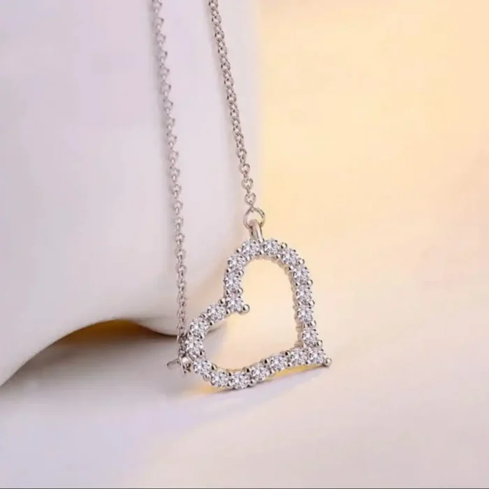Minimalist Shimmering Diamond Heart Pendant – Heart Shaped Necklace for Women – Perfect Anniversary & Valentine’s Gift - Image 11