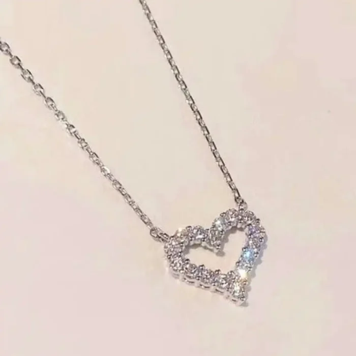 Minimalist Shimmering Diamond Heart Pendant – Heart Shaped Necklace for Women – Perfect Anniversary & Valentine’s Gift - Image 9