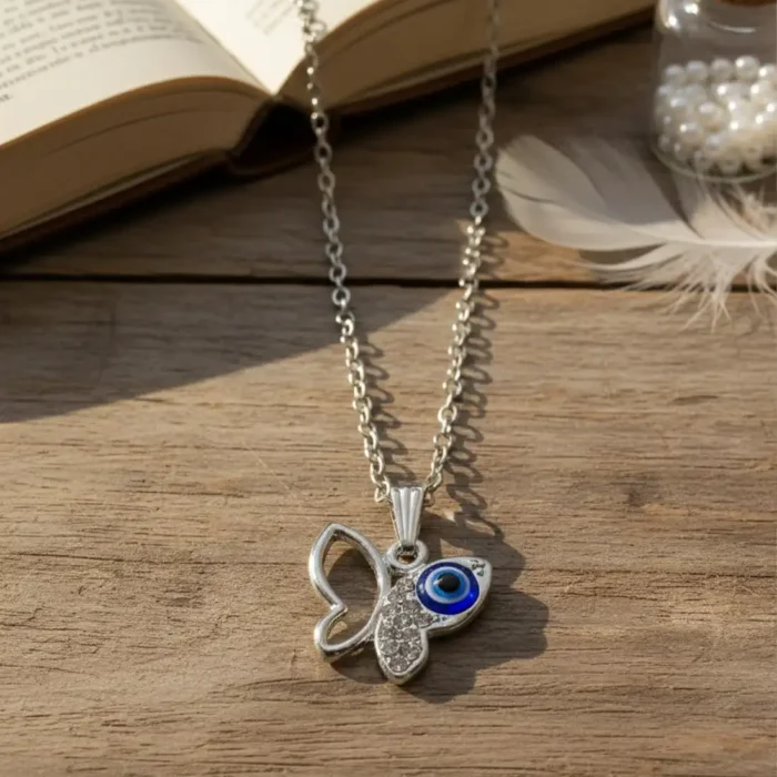 Symbolic Evil Eye Pendant Necklace for Women - Meaningful Silver Jewelry Gift for Luck - Image 3