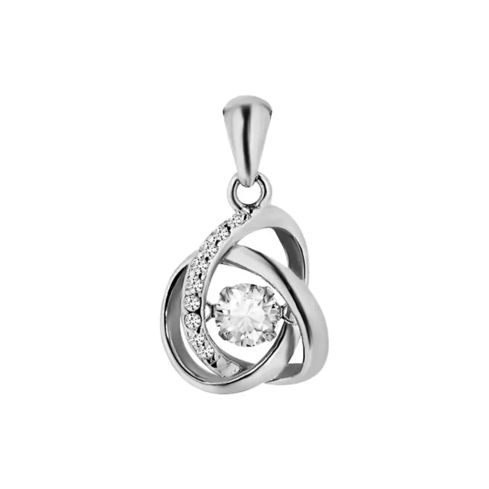 Infinite Motion Diamond Pendant – Interlocking Loop Design in Solid White Gold - Image 3