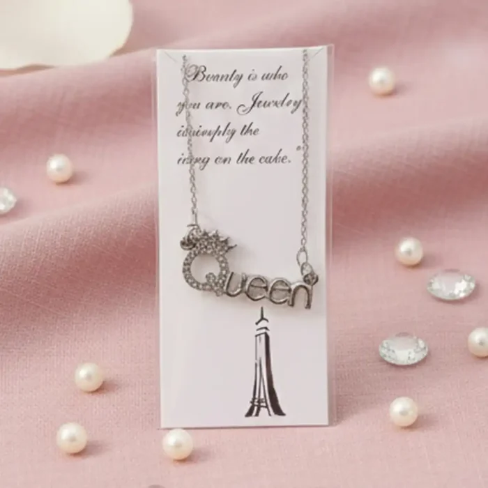 Dainty Silver Queen Nameplate Necklace for Women | Empowering Statement Jewelry - Image 9