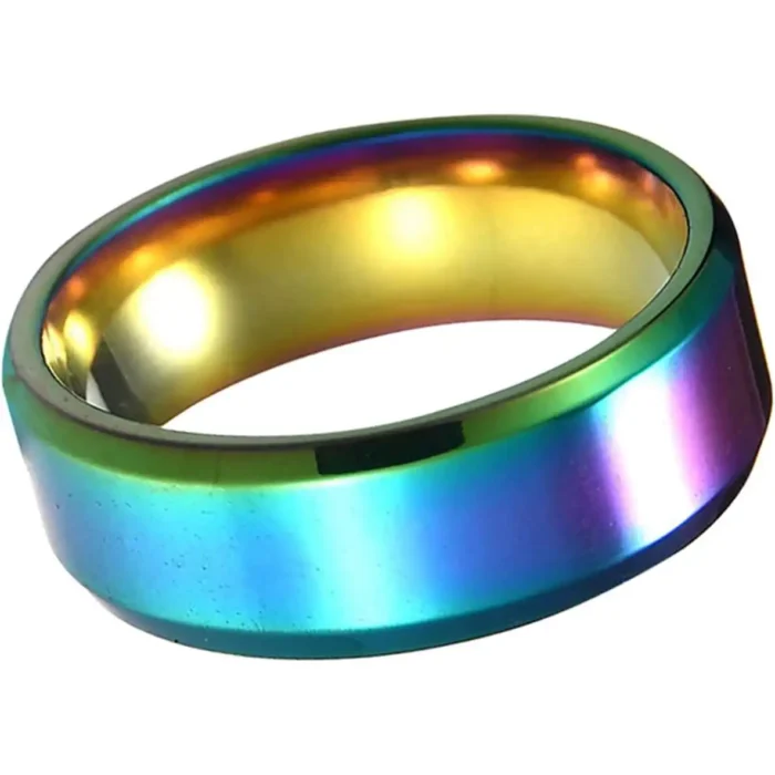 8mm Rainbow Ring Stainless Steel Band – Multi-Color Iridescent Wedding Ring for Him and Her, Durable Scratch Resistant Comfort Fit Fashion Jewelry Gift - Image 13
