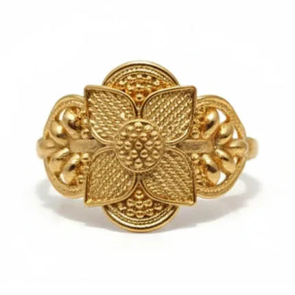 raditional Indian Flower Ring - Gold Plated Wedding Guest Ring