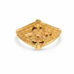 Traditional Rawa Work Finger Ring in Stainless Steel – Gold Plated Ethnic Jewelry