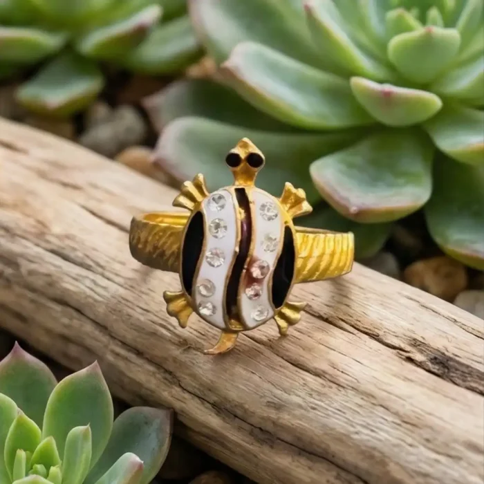 Gold-Plated Tortoise (Kachua) Ring | Stainless Steel Lucky Ring - Image 8