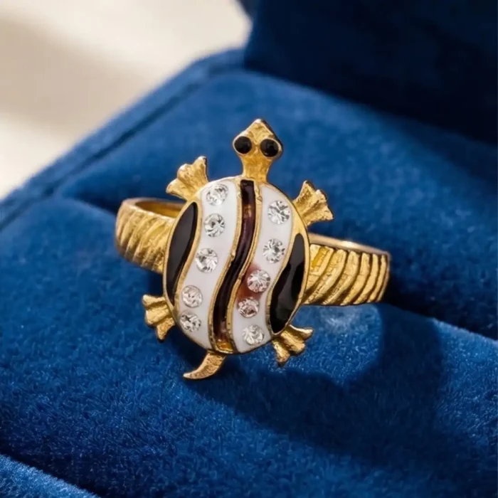 Gold-Plated Tortoise (Kachua) Ring | Stainless Steel Lucky Ring - Image 7