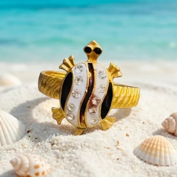 Gold-Plated Tortoise (Kachua) Ring | Stainless Steel Lucky Ring - Image 6