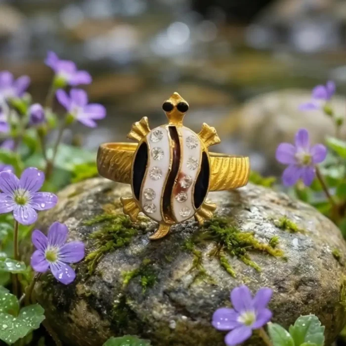 Gold-Plated Tortoise (Kachua) Ring | Stainless Steel Lucky Ring - Image 4