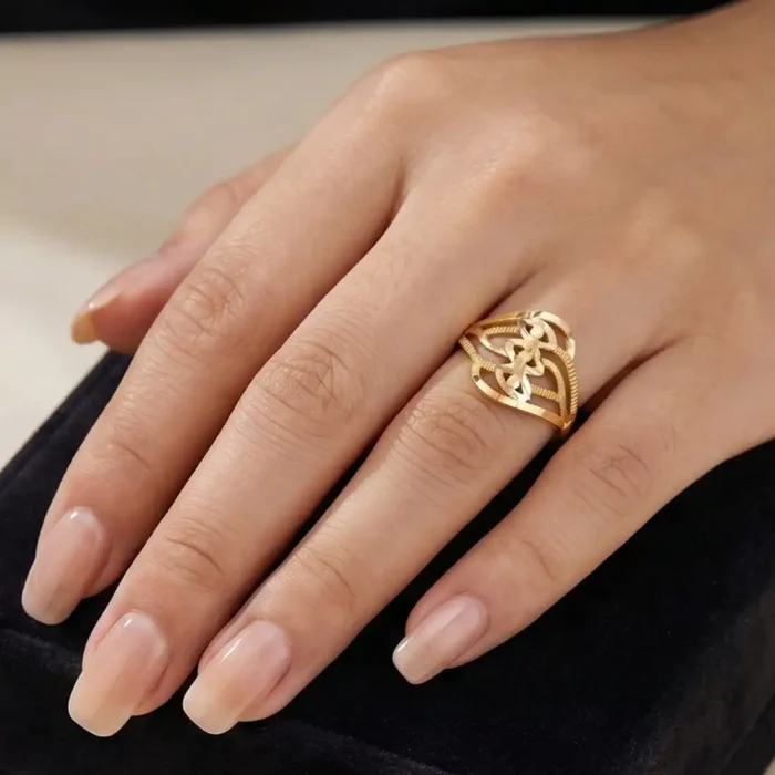 Intricate Filigree Stainless Steel Rings for Women - Image 4
