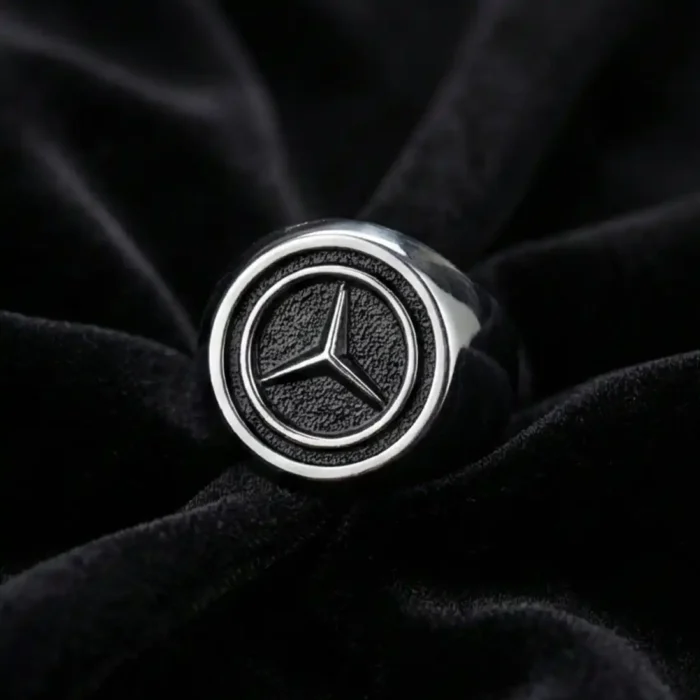 Mercedes Benz Logo Stainless Steel Ring for Men - Image 7