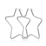 Silver Star Hoop Earrings | Celestial Statement Jewelry