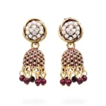 Maroon Crystal Jhumkas | Burgundy Drop Earrings