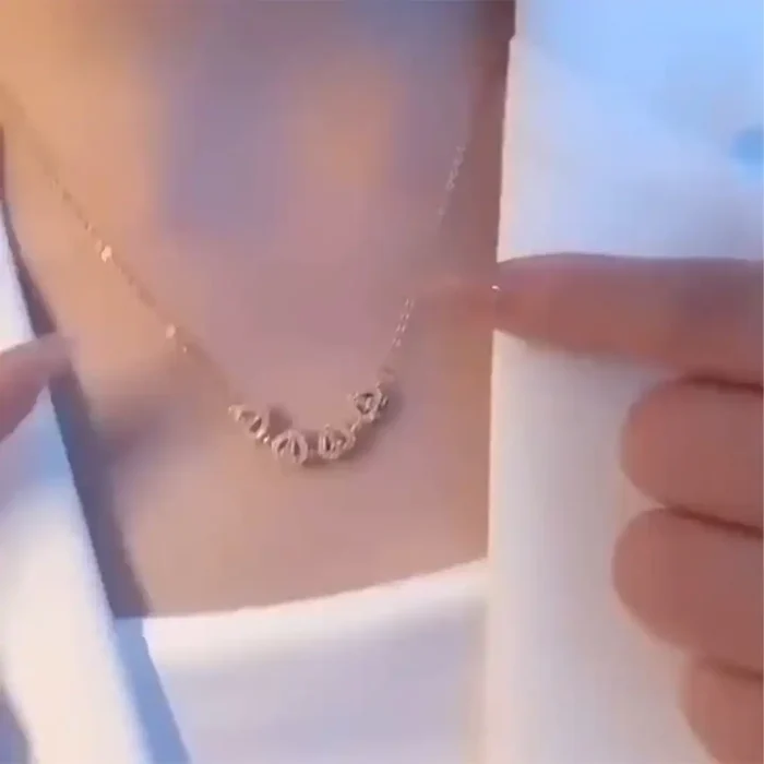 2-in-1 Silver Open Heart Clover Necklace | Crystal Pendant - Image 21