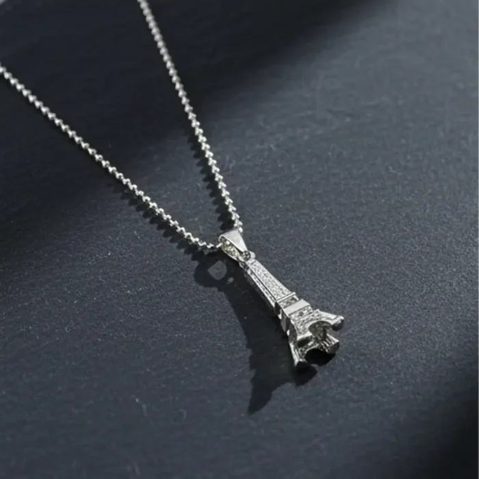 Silver Eiffel Tower Necklace | Paris Travel Pendant - Image 2