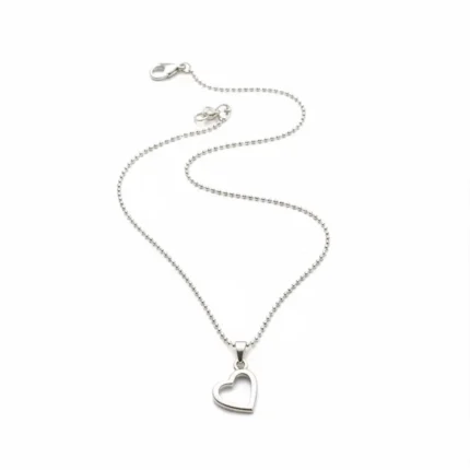 Silver Open Heart Necklace | Minimalist Pendant