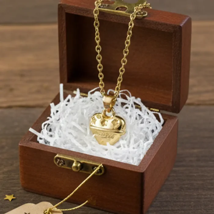 Gold "Chocolate" Heart Necklace | 3D Engraved Pendant - Image 10