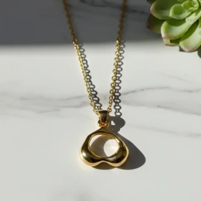 Gold Abstract Open Heart Necklace | Sculptural Pendant - Image 11