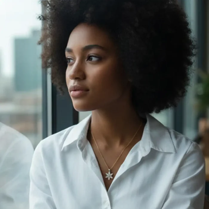 Gold Crystal Marquise Flower Necklace | Snowflake Petal Pendant - Image 7